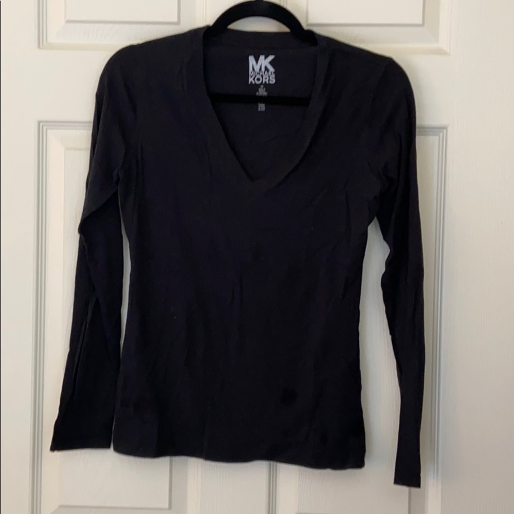 Black Michael Kors V-Neck T-shirt